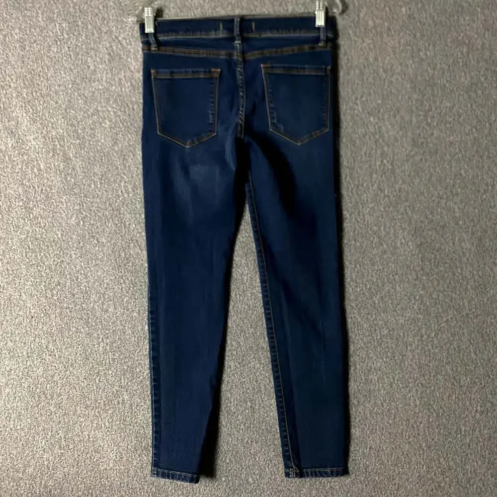 Free People Women's SIze 26 Mid-Rise Dark Wash Stretch Denim Jeans